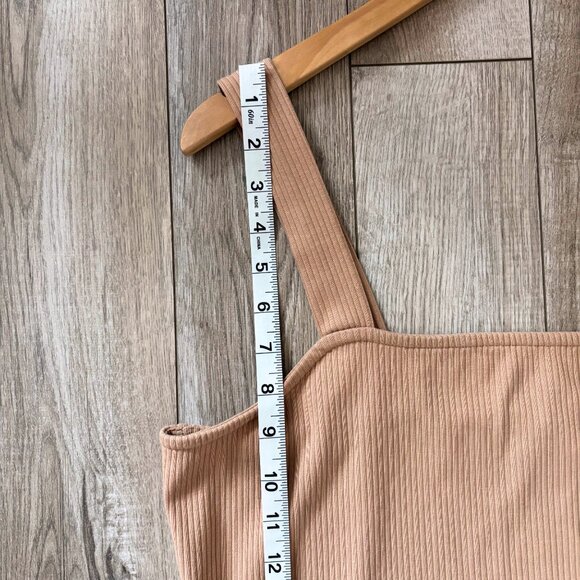 The Drop Amelia Square Neck Bodycon Midi Tank Dress Tan Womens XL Quiet Luxury - Picture 9 of 16